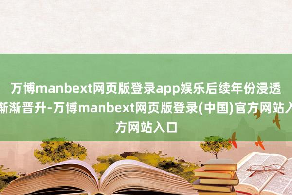 万博manbext网页版登录app娱乐后续年份浸透率渐渐晋升-万博manbext网页版登录(中国)官方网站入口