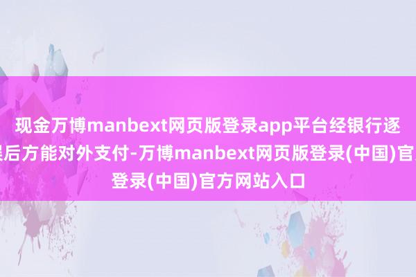 现金万博manbext网页版登录app平台经银行逐笔审核无误后方能对外支付-万博manbext网页版登录(中国)官方网站入口